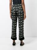 flies print cropped trousers