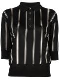 cropped striped polo shirt