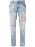 floral embroidery jeans 