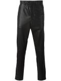leather tapered trousers 