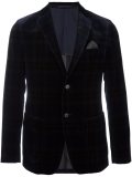 plaid single breasted blazer