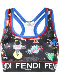 printed sports crop top