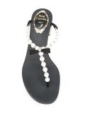 pearled trim sandals