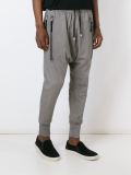 zip drop crotch trousers