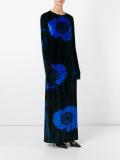 long velvet printed dress