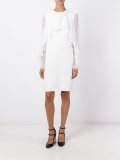 ruffle front shift dress