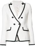 double-breasted contrast blazer