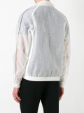 semi-sheer sleeves bomber jacket