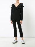ruffled V-neck jumper