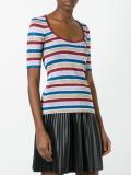 scoop neck striped T-shirt