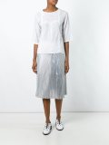three-quarters sleeve lace blouse