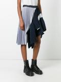 pleated asymmetric midi skirt