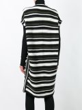 striped v-neck long cardigan