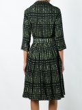 'leaves' print flared dress
