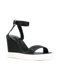 interlaced straps wedge sandals
