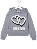 double heart print hoodie 