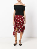 checked asymmetric midi skirt