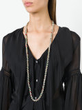 frayed beaded necklace