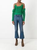 cut-off detail knitted blouse