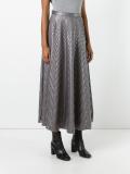 pleated herringbone skirt