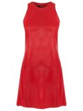 panelled leather dress