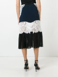 lace panel pleated skirt 