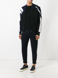 panelled intarsia bomber jacket