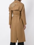 belted bead embellished coat