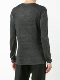 reverse print long sleeve sweater