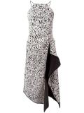 draped detail midi dress