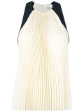 sleeveless pleated blouse