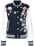floral embellishment bomber jacket