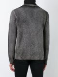pile effect crew neck sweater