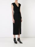 crepe knit v-neck dress