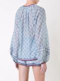 geometric print tassel blouse