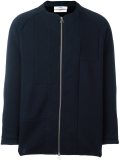 collarless zip jacket