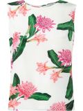 sleeveless floral blouse
