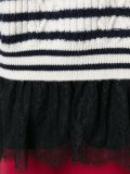 lace hem striped sweater