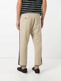side stripe cropped trousers