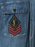 YSL military patch denim shirt
