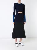 cut-out ribbed jumper