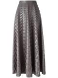 pleated herringbone skirt
