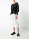 asymmetric neck pleated blouse 