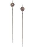 hanging eye medallion earrings