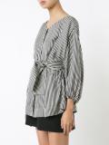 drawstring striped blouse  