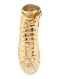 hi-top panelled sneakers