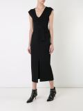 crepe knit v-neck dress
