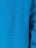 asymmetric neck ribbed pullover