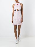 patch embellished lace dress