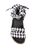 gingham strap sandals